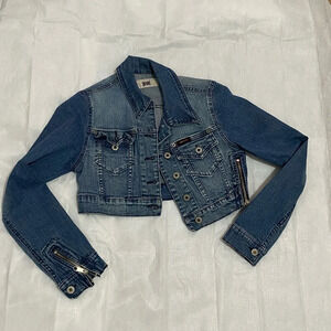 Angel Crop Blue Jean Jacket size Small (junior)